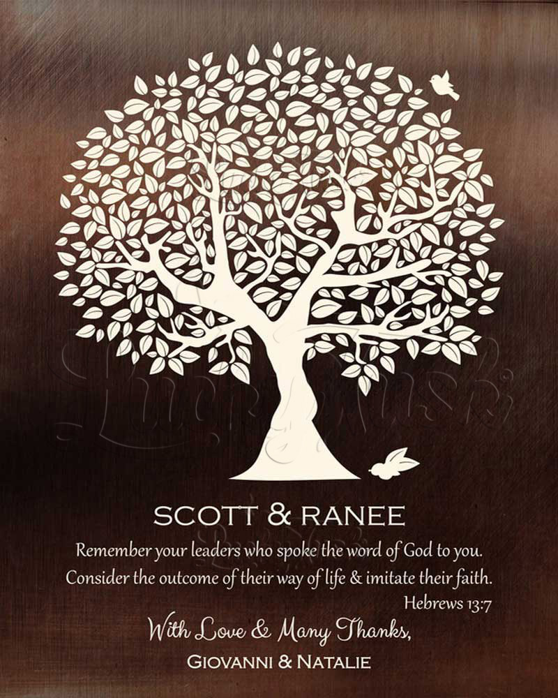 Leadership Gratitude Silhouette Olive Tree Scripture Hebrews 13:7 on Bronze retirement Wall Plaque LTC-1495