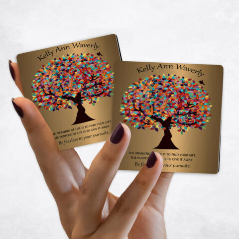 Leadership Appreciation Colorful Spring Tree on Brass Magnet Set MAG-1496