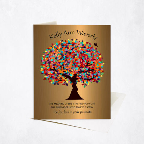 Colorful Mentee Encouragement Tree Quote Leadership Appreciation Stationery Card-1496