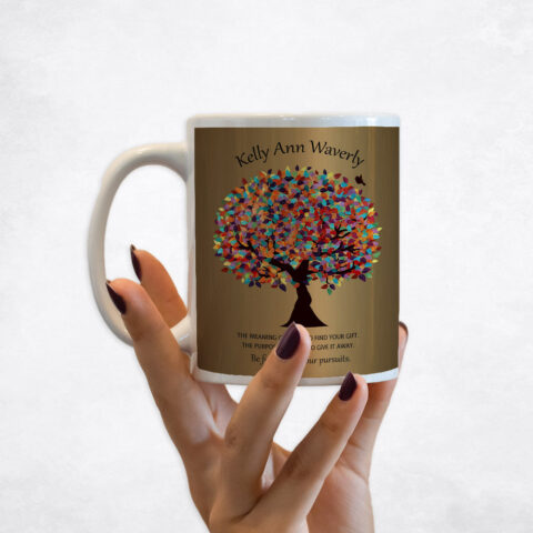 Colorful Spring Tree Brass Leadership Appreciation Coffee Mug M-1496