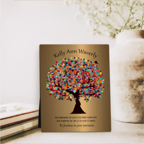 Spring Tree Leadership Appreciation Brass Desktop Plaque Gift for mentee D-1496