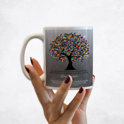 Colorful Puzzle Pieces Autism Tree Tin teacher appreciation Coffee Mug M-1498