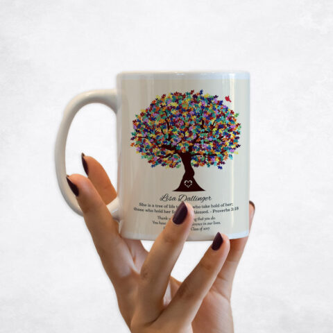 Colorful Puzzle Pieces Autism Tree teacher appreciation Coffee Mug M-1499