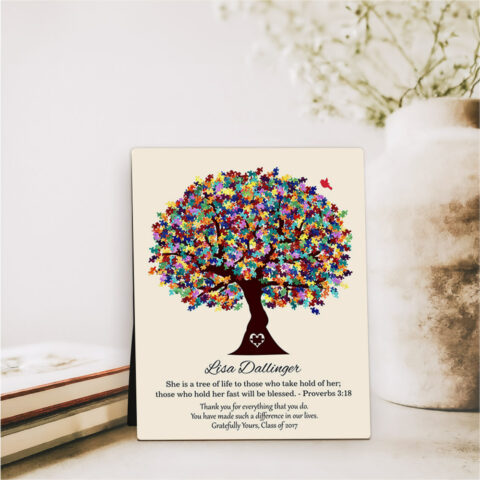 Autism Puzzle Tree teacher appreciation  Desktop Plaque Gift for teacher D-1499