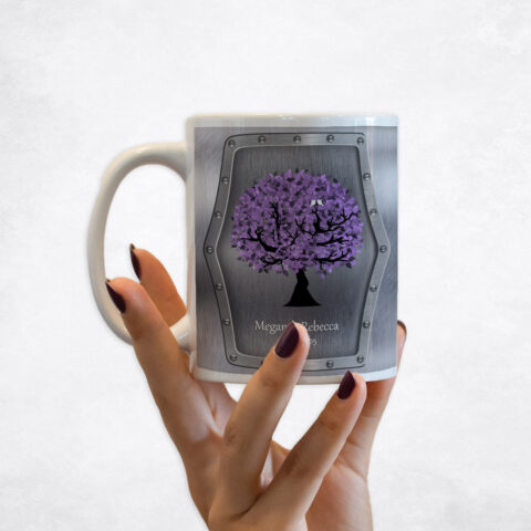 Purple Tree Tin 11th anniversary Coffee Mug M-1501