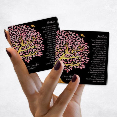 wedding Pink and Gold Tree on Black Magnet Set MAG-1502