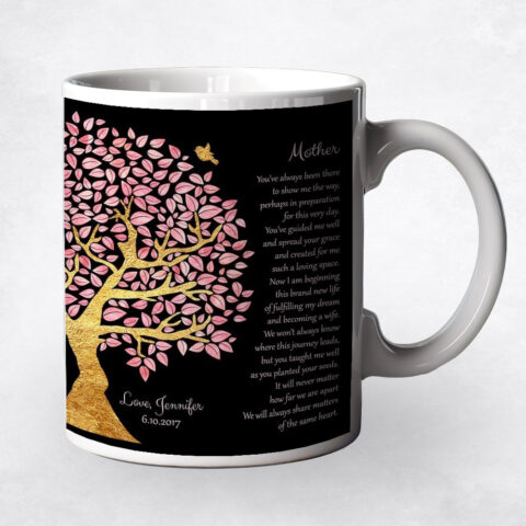 Pink and Gold Tree wedding Coffee Mug M-1502