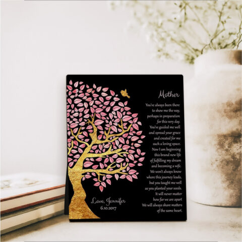 Pink Olive Tree wedding  Desktop Plaque Gift for mom D-1502