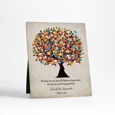 Late Spring Tree wedding  Desktop Plaque Gift for parents D-1504