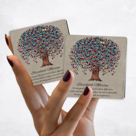 friendship Watercolor Willow Friendship Tree on Stone Magnet Set MAG-1508