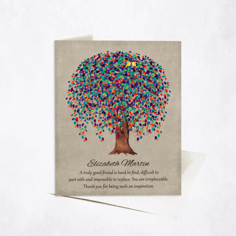 Watercolor Willow Friendship Appreciation Tree Quote friendship Stationery Card-1508