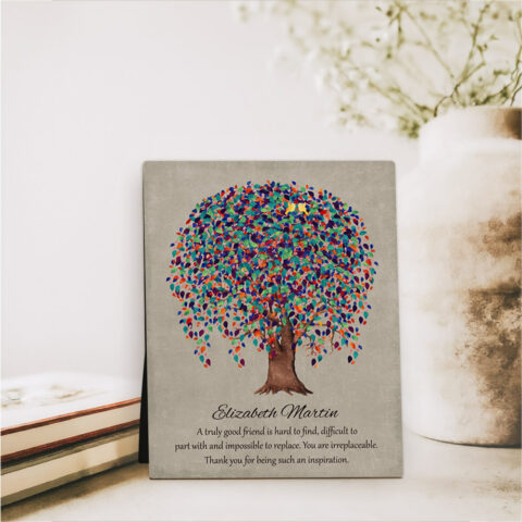 Watercolor Willow Tree friendship  Desktop Plaque Gift for friend D-1508