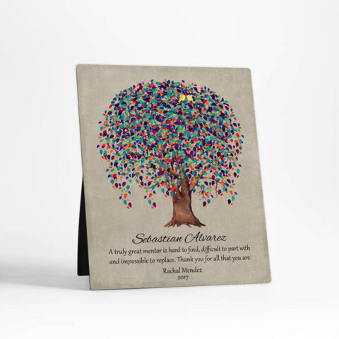 Watercolor Willow Tree Leadership Appreciation  Desktop Plaque Gift for mentor D-1509