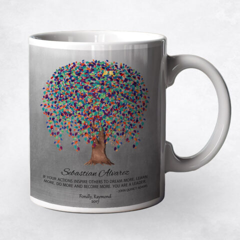 Watercolor Willow Friendship Tree Tin Leadership Appreciation Coffee Mug M-1511