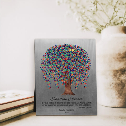 Watercolor Willow Tree Leadership Appreciation Tin Desktop Plaque Gift for mentor D-1511