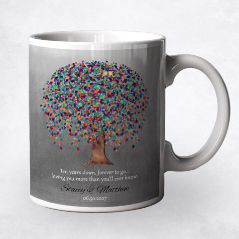 Watercolor Willow Friendship Tree Tin 10th anniversary Coffee Mug M-1512