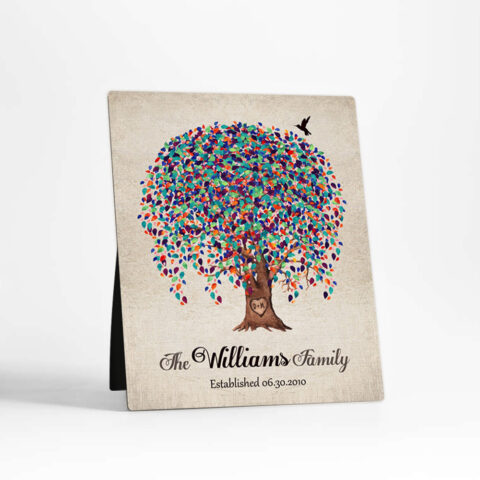 Watercolor Willow Tree 10th anniversary  Desktop Plaque Gift for couple D-1516