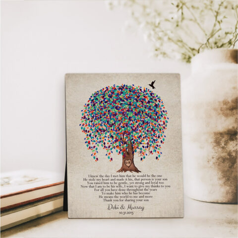 Watercolor Willow Tree wedding  Desktop Plaque Gift for mother of the groom D-1517