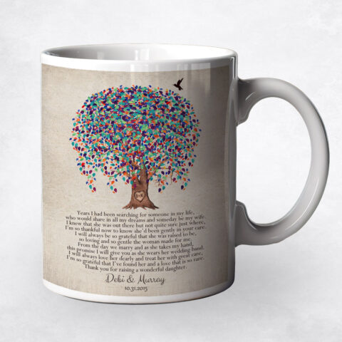 Watercolor Willow Friendship Tree with Heart wedding Coffee Mug M-1518