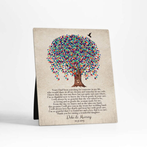 Watercolor Willow Tree wedding  Desktop Plaque Gift for mother of the bride D-1518