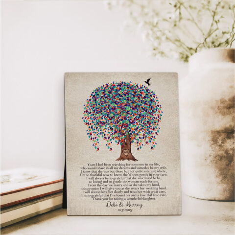 Watercolor Willow Tree wedding  Desktop Plaque Gift for mother of the bride D-1518