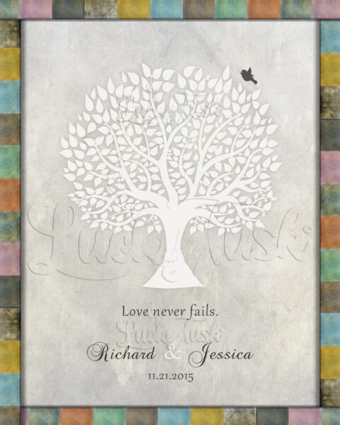 Anniversary, White Tree, Love Never Fails, Gift For Couple #LT-1519