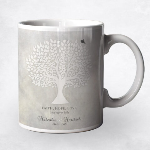 White Silhouette Tree anniversary Coffee Mug M-1520