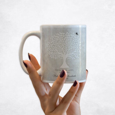 White Silhouette Tree anniversary Coffee Mug M-1520