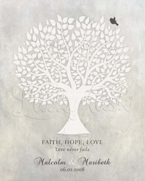 Anniversary, White Tree, Faith Hope Love, Gift For Couple #LT-1520
