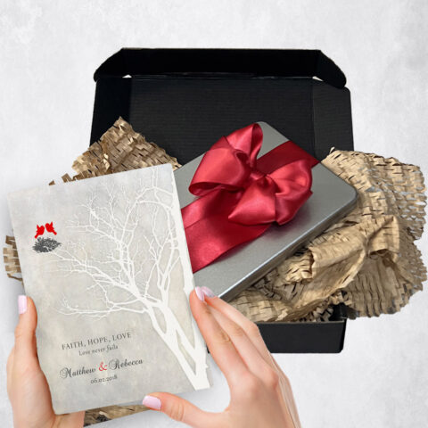 anniversary Gift Delivery for couple, husband or wife White Branchy Tree  Plaque TOY-1526