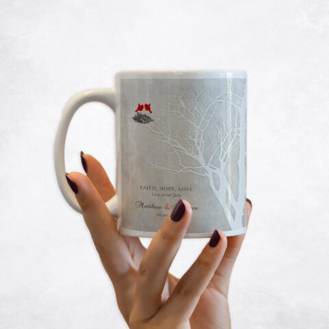 White Branchy Tree anniversary Coffee Mug M-1526