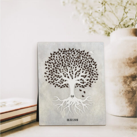 Rooted Tree anniversary  Desktop Plaque Gift for couple D-1535