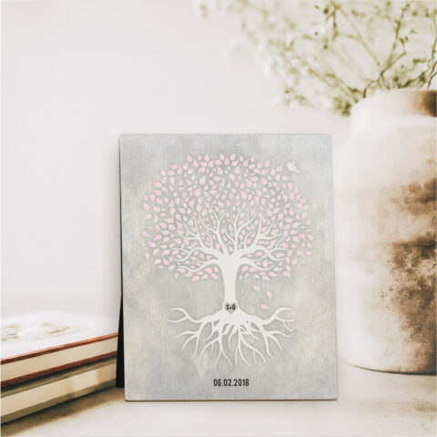 Rooted Tree anniversary  Desktop Plaque Gift for couple D-1540