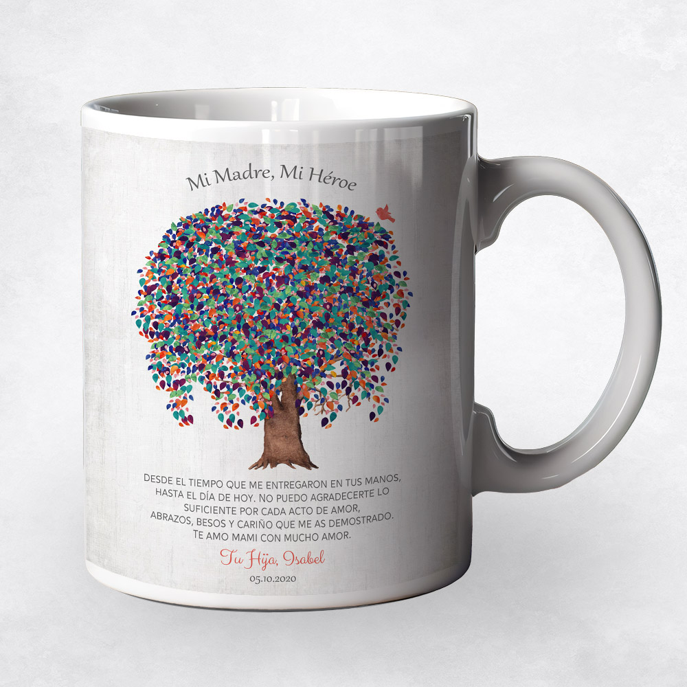 Closeup image of Watercolor Willow Tree  Mother's Day Coffee Mug M-1550