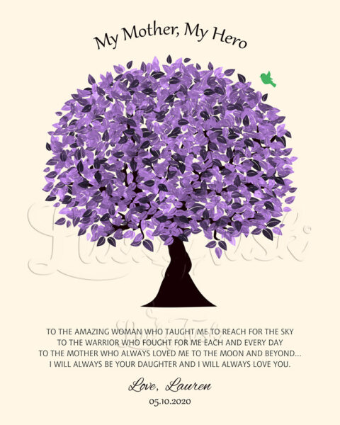 My Mother My Hero, I will Always Be Your Daughter, Always Love You Back, Purple Tree #LT-1551