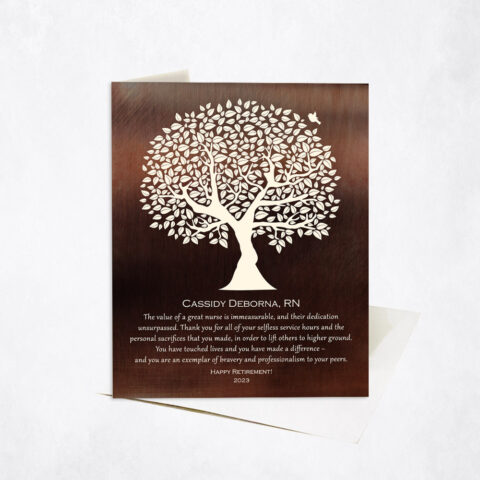 Nurse Retirement Farewell Silhouette Tree Quote Leadership Appreciation Stationery Card-1561