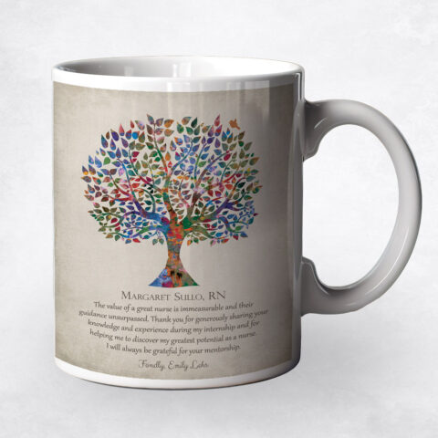 Watercolor Silhouette Tree Leadership Appreciation Coffee Mug M-1562