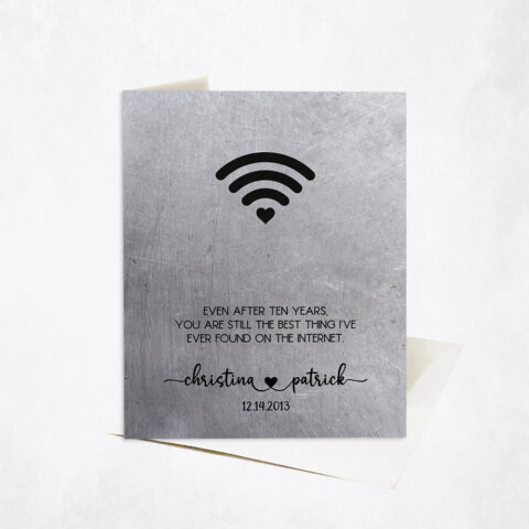 Wifi Signal Internet Dating App Relationship Quote 20th anniversary Stationery Card-1570