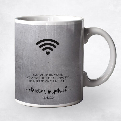 Wifi Signal Internet Dating Platinum 20th anniversary Coffee Mug M-1570