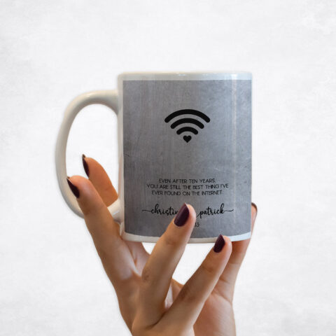 Wifi Signal Internet Dating Platinum 20th anniversary Coffee Mug M-1570