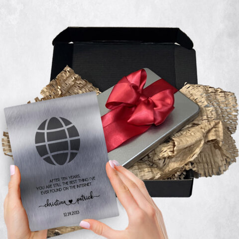 10th anniversary Gift Delivery for couple, husband or wife Worldwide Web Tin  Plaque TOY-1571