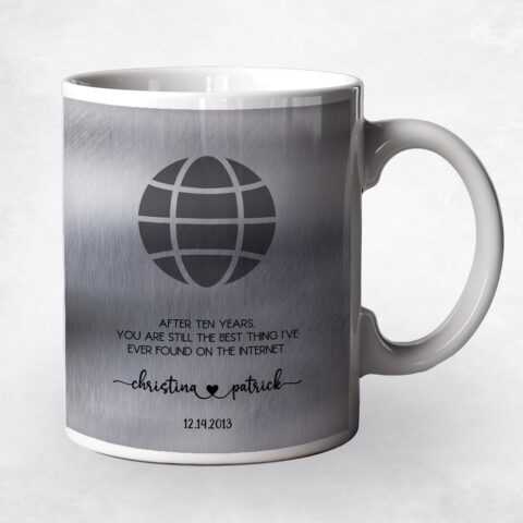 World Wide Web Internet Dating Tin 10th anniversary Coffee Mug M-1571