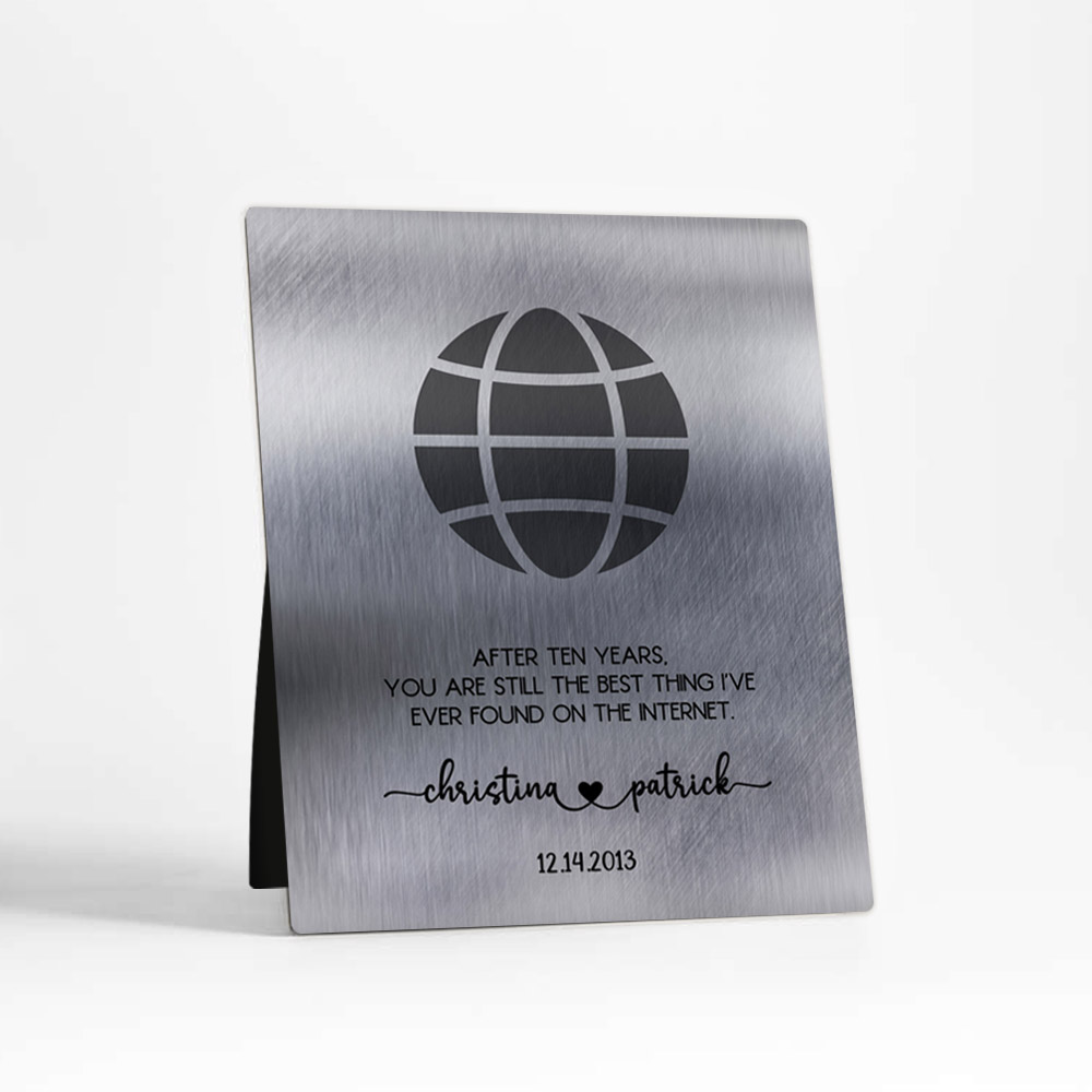 Single image of Worldwide Web 10th anniversary Tin Desktop Plaque