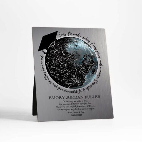 Star Map and Moon Phase graduation Tin Desktop Plaque Gift for graduate D-1577