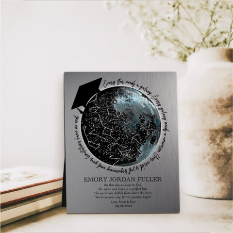 Star Map and Moon Phase graduation Tin Desktop Plaque Gift for graduate D-1577