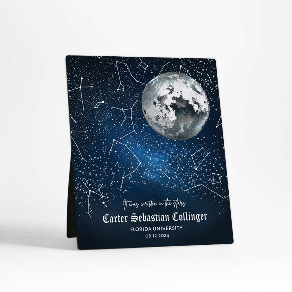 Single image of Star Map and Moon Phase graduation  Desktop Plaque