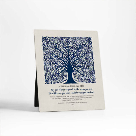 Elaborate Square Tree Leadership Appreciation  Desktop Plaque Gift for employee D-1581