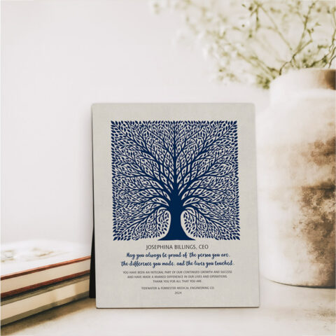 Elaborate Square Tree Leadership Appreciation  Desktop Plaque Gift for employee D-1581