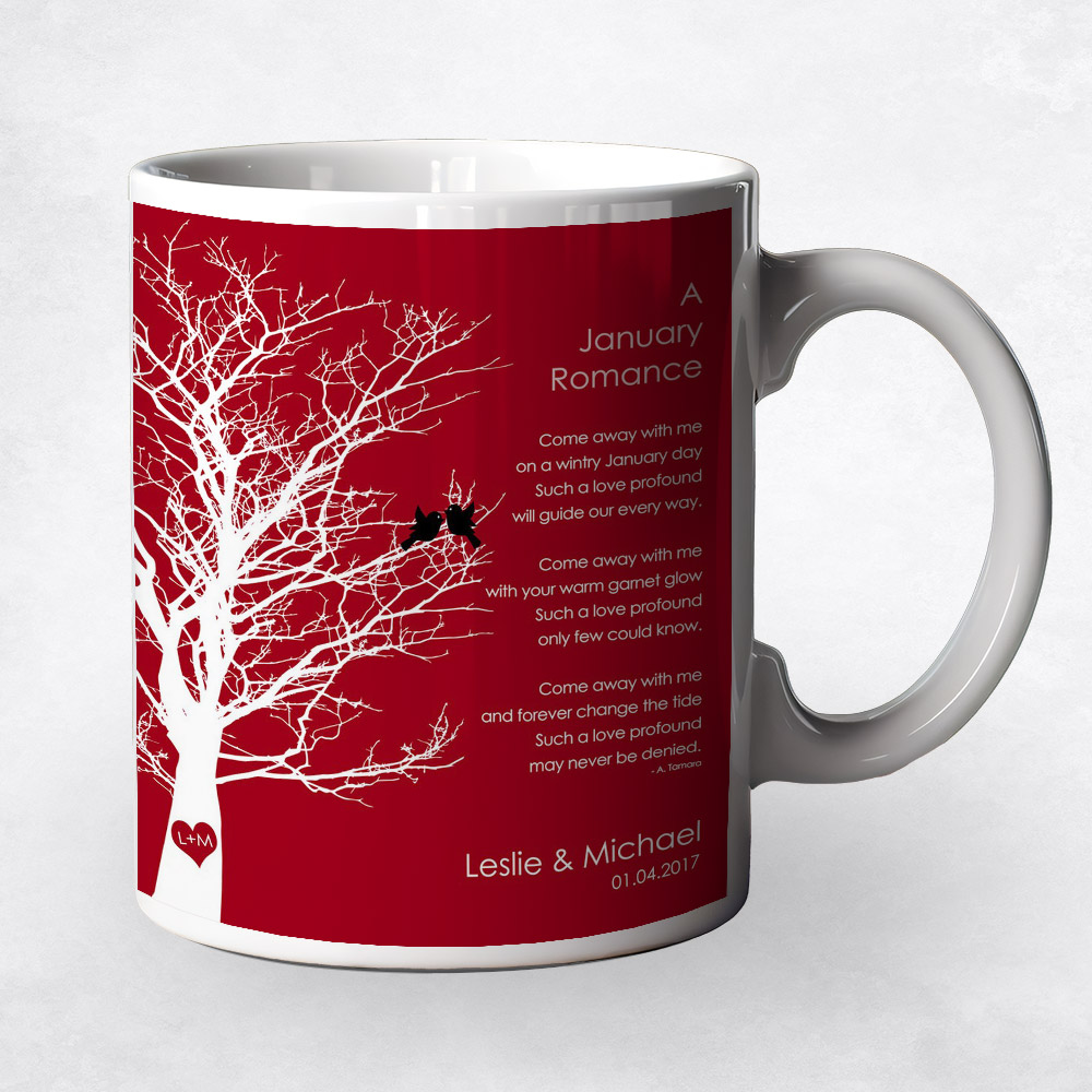 Closeup image of White Branchy Tree  engagement Coffee Mug M-1701