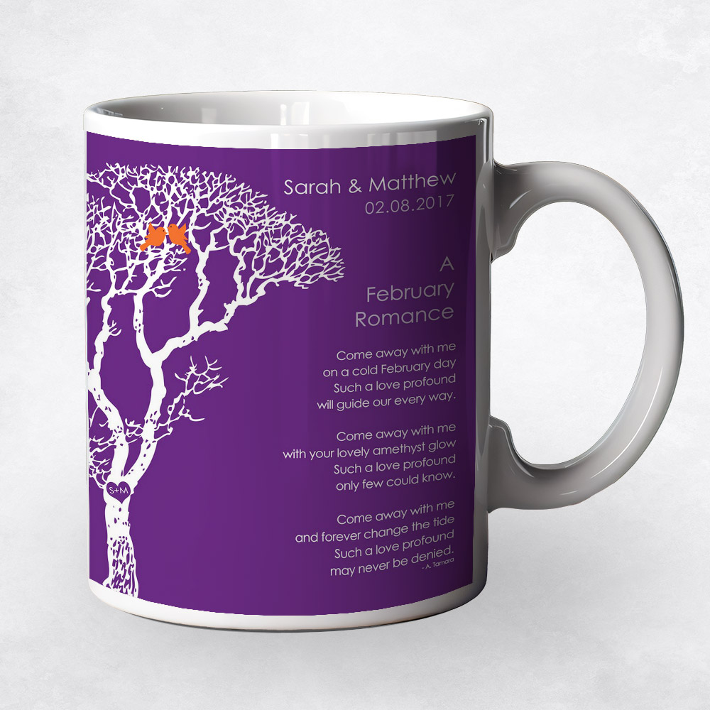 Closeup image of White Bare Tree  engagement Coffee Mug M-1702